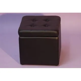 moebel-direkt-online Sitzhocker mit Stauraum Kunstleder 40 x 40 x 41 cm Schwarz