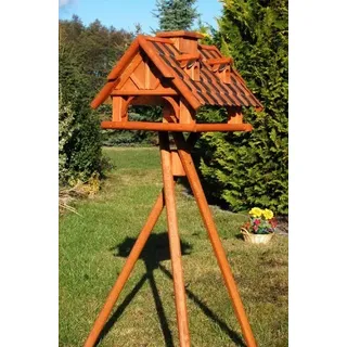 massives Futterhaus/Vogelhaus, +++imprägniert+++ mit Ständer, Vogelfutterhaus mit Futtersilo, Silo
