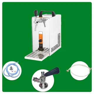 ich-zapfe Komplett Set - Bierzapfanlage, PYGMY 20/K mit Membranpumpe, 1-leitig Trockenkühlgerät aus Edelstahl, 25 L/h, NC Adapter
