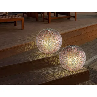 Schöne LED Solarleuchten Erdspießlampen, Metall Solarkugeln für den Garten Ø27cm