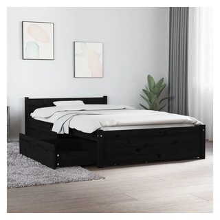vidaXL Bett Bett mit Schubladen Schwarz 90x200 cm schwarz 200 cm x 90 cm