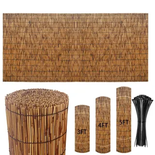 Balkon Sichtschutz Bambus Matte Natürlicher Schilfrohr Sichtschutz Garten Bambus Zaun Schilfrohrmatte 180x600 50 60 70 80 90 100 110 120 130 140 150 160cm Privatsphäre Und Atmosphäre Schilfmatte