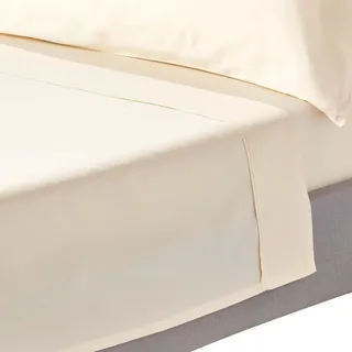 Homescapes Satin-Bettlaken, Creme, Rechteckig, 240x275 cm, Oeko-Tex®, Schlaftextilien, Bettwäsche, Bettlaken