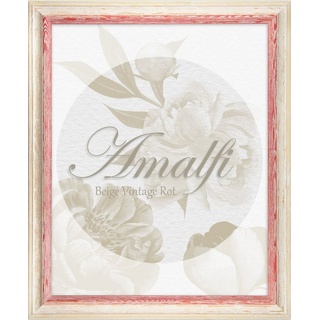 BIRAPA Einzelrahmen Bilderrahmen Amalfi, (1 Stück), 45x60 cm, Rot Weiß Vintage, Holz rot|weiß 45 cm x 60 cm