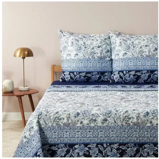 Bassetti Bettwäsche Bettwäsche Bassetti Mako Satin Capodimonte B1 blau türkis 155x220, Mako Satin, 2 teilig, 100% Baumwolle (Premium Mako Satin) blau