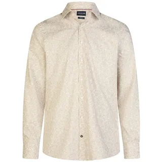 HECHTER PARIS Businesshemd mit Blatt-Muster (1-tlg) beige|weiß 39