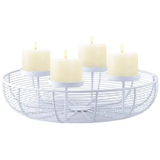 Marrakesch Orient & Mediterran Interior Moderne Deko Adventskranz Kerzenständer Weihnachtsdeko Orbe Weiß