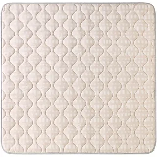 Hakuna Matte Gesteppte Krabbeldecke Baby 127cm, Hygge beige | Extra Dicke 1,5cm weiche Baby Krabbelmatte – Baby Spielmatte mit Rutschfester Unterseite zum Krabbeln, Laufgitter