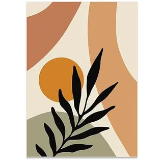 Abstrakte nordische Wandkunst im Boho-Stil, geometrische Linien, Sonne, Grün, einfaches HD-Öl auf Leinwand, Poster und Drucke, Heim- und Schlafzimmerdekor(PICTURE 2,40x60 cm no frame)