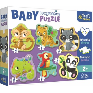 Trefl Puzzle Baby Progressive Rinkinys 6in1 Exotische Tiere 22 Tage