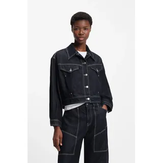 Boss Regular Fit Jeansjacke aus Baumwoll-Lyocell-Mix Modell 'BOMBER TRUCKER 1.0', Dunkelblau, L