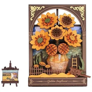 Robotime 3D Puzzle Goldene Sonnenblume, Motiv: Landschaft / Natur