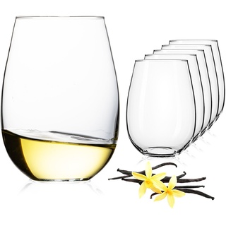 IMPERIAL glass Weinglas Weingläser ohne Stiel, Glas, 570ml moderne Weißweingläser Rotweingläser Spülmaschinenfest weiß