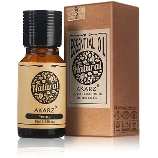 AKARZ Ätherisches Pfingstrosenöl Natürliches organisches Pfingstrosenöl für Haut Körper Haarpflege,Diffuser, Kerze,Seife,DIY,Massage Aroma 10ml