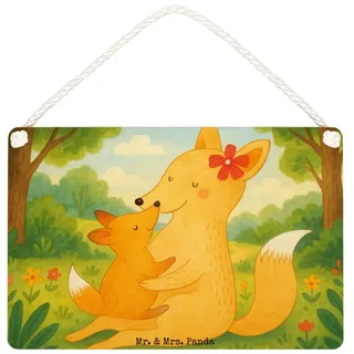 Mr. & Mrs. Panda Hinweisschild Fuchs Mama Design, Schild DIN A4, Weiß, Tochter, Geschenk, Schoß, hol, (Packung), Deko Schild dekotafel Dekoration Schild weiß DIN A4 | 29.7 cm x 10 cm x 21 cm