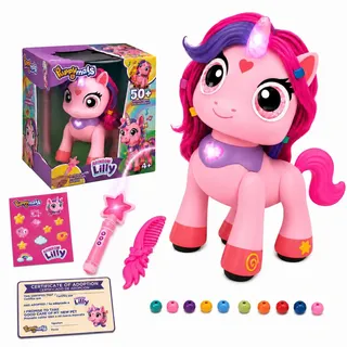 Regenbogen Einhorn Rainbow Lilly | Ferngesteuertes Einhorn mit Zauberstab | Interaktives Einhorns mit Licht, Sound und Bewegung