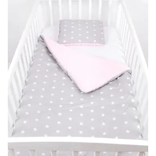 Babylux Babydecke 75x100 cm mit Kissen 30x35 cm – Kuscheldecke aus Minky & Baumwolle – Krabbeldecke für Kinderwagen, Babybett & Spiel 4K. Rosa... - Rosa
