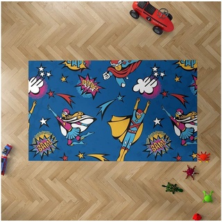 Oedim Kinderteppich Superhelden Comic für Zimmer, PVC, 95 x 120 cm, PVC-Teppich, Vinyl-Boden, Dekoration für Zuhause, Boden Sintasol