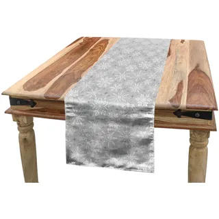 ABAKUHAUS Weihnachten Tischläufer, Schnee, Esszimmer Küche Rechteckiger Dekorativer Tischläufer, 40 x 180 cm, Grau weiß