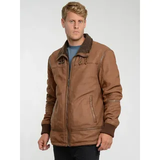 Lederjacke JCC "3102244", Herren, Gr. 68, braun (dunkelbraun), Obermaterial: 100% Schafsleder. Innenfutter: 100% Polyester. Ärmelfutter: 100% Polyester, Jacken