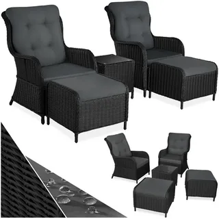 tectake Sitzgruppe Benissa, (Set, 5-tlg) grau|schwarz 67,00 cm x 100,00 cm x 90,00 cm