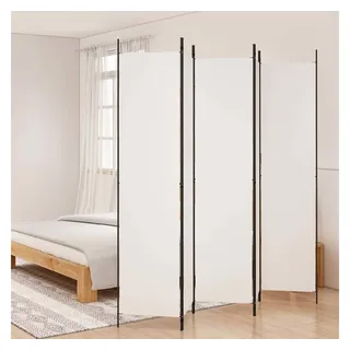 vidaXL Paravent Weiß 250x220 cm Stoff