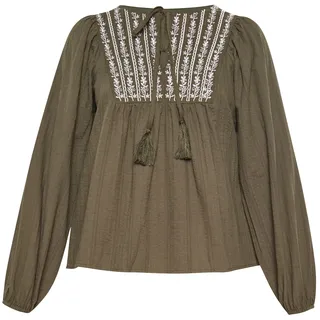 Gaya Bluse Boho grün / weiß XL