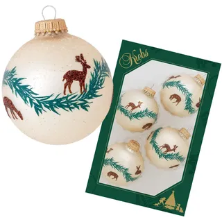 Krebs Glas Lauscha Christbaumkugeln, Beige, Glas, 6x7x6 cm, Dekoration, Weihnachtsdekoration, Weihnachtsbaumschmuck, Weihnachtskugeln