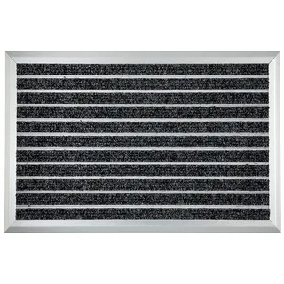 Karat Fußmatte Alu-Türmatte Excellent Textilfaser-Rips, Türvorleger, robust, Höhe: 20 mm, Hohe Stabilität 39 cm x 60 cm x 20 mm