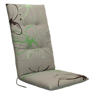 Siena Garden Sesselauflage, Grün, Textil, Blume, Füllung: Schaumstoff, 48x8x120 cm, für den Außenbereich geeignet, hochwertige Qualität, Outdoor-Kissen, Hochlehner-Auflagen