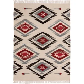 Teppich Zohra, benuta, rechteckig, Höhe: 5 mm, Kunstfaser, Berber, Ethno-Style, Wohnzimmer beige|weiß 70 cm x 140 cm x 5 mm