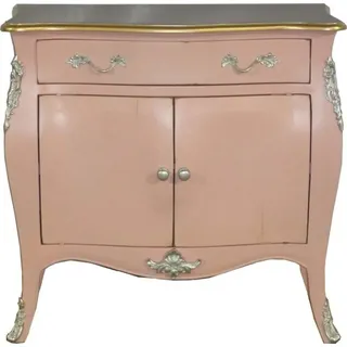 Casa Padrino Barock Kommode Antik Rosa / Silber / Gold 90 cm - Schrank Möbel