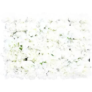 Blumenwand - 20 Stück künstliche Blumenpaneele - Plastikblumen - Sichtschutz und Gartendeko - Hintergrund für Hochzeit und Party - Cremeweiß