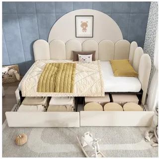 modfu Kinderbett Modfu 90 x 200 cm Textil beige