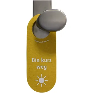 immi 1 St. Filz Türhänger Gelb, Bin kurz weg/Schönen Tag, Sonne, dicker Wollfilz