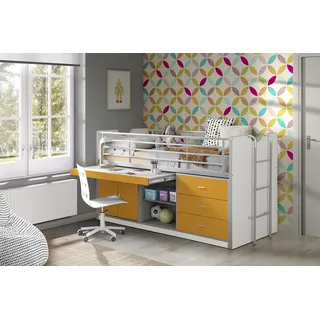 Vipack Hochbett Bonny 90 x 200 cm MDF weiß/orange