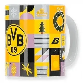BVB MERCHANDISING Tasse BVB Winter Weihnachtstasse, Keramik bunt