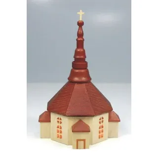 Rudolphs Schatzkiste Tischdekoration Seiffener Kirche Natur BxHxT 7x11x7cm NEU Haus Baum Figur Kirche Erzgebirge Holz Seiffen Weihnachten Spielzeug Dekoration Tischdeko Kurrende