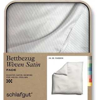 Schlafgut Bettbezug Premium Bettbezug Woven Fade Satin (1 St), (1 St), Ton-in-Ton Reißverschluss, Fadendichte von 300tc, Streifen, OEKO Tex weiß 200 cm x 200 cm