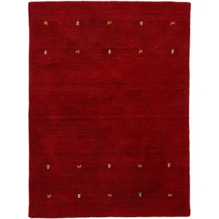 Wollteppich CARPETFINE "Gabbeh Uni" Teppiche Gr. B/L: 200 cm x 250 cm, 15 mm, 1 St., rot Orientalische Muster reine Wolle, handgewebt, Gabbeh Loom Tiermotiv, auch als Läufer