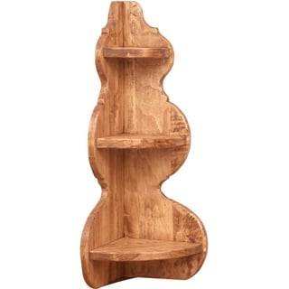 Biscottini Eckregal aus Lindenholz L 22,5 x T 22,5 x H 61,5 cm Made in Italy – platzsparendes Küchenregal – Eckregale für die Wand aus Holz – Holzregale