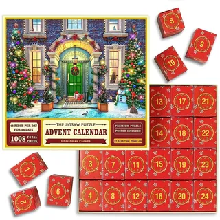 Adventskalender 2024 Puzzle, 24 Adventskalenderboxen, Weihnachtsbaum, Weihnachtsdekoration, Erwachsene, 24 Puzzle-Boxen für Countdown bis Weihnachten Dekoration (C)