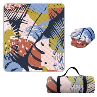 Hayisugal Picknickdecke 200x200 cm Verdickte Stranddecke Sandfrei Wasserdicht Campingdecke Picknickmatte Tragbare Picknickdecke für Strand,Picknick,Wandern,Park,Reisen, Pflanzen P, 150 x 200 cm