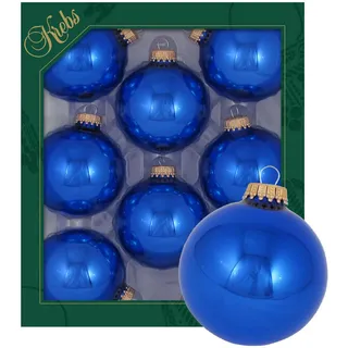 Krebs Glas Lauscha Christbaumkugeln, Blau, Glas, 7x7x7 cm, Dekoration, Weihnachtsdekoration, Weihnachtsbaumschmuck, Weihnachtskugeln