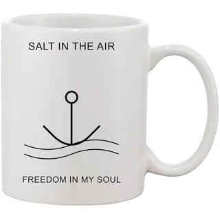 Blondie & Brownie Tasse Salt in the Air Anker Tasse Maritim Freedom Soul Keramikbecher Design, 1-tlg., Keramik, SaltSaul Anker Freiheit Tasse weiß 300 ml