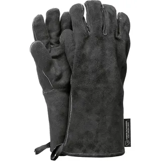 Feuermeister Grillhandschuh Starker Fachhandel Leder grösse 10 schwarz 1Paar, Backhandschuhe + Topflappen, Schwarz