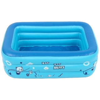 Egujiwa 120/130 cm Kinder Badewanne Baby Zu Hause Verwenden Planschbecken Aufblasbare Rechteck Schwimmbad Kinder Aufblasbare Pool (Blau)