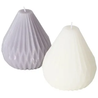 BOLTZE Stumpenkerze Kerze Origami Bold, 1 Stück, 11 cm hoch, Cremeweiß oder Grau