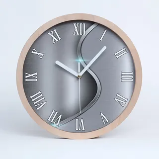 Tulup Holzuhr Uhr Holz ⌀ 20cm Dekoration Wanduhr Modern Runde Stille Uhren Weiße Uhrzeiger - Metall Abstraktion