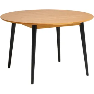 Livetastic Esstisch, Natur, Schwarz, Holz, Eiche, massiv, rund, konisch, 120x75x120 cm, Esszimmer, Tische, Esstische, Esstische rund
